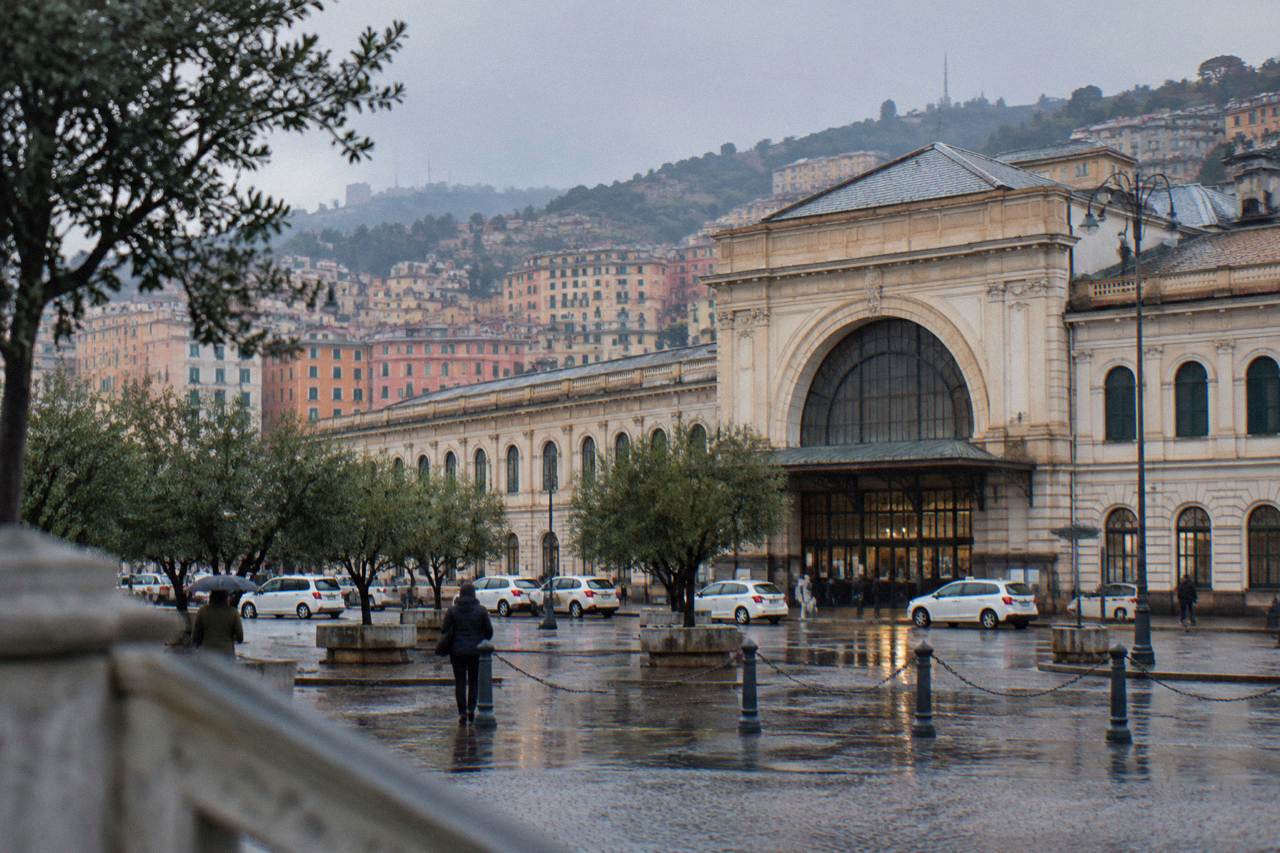 Frecciarossa high speed train at a station platform in Italy